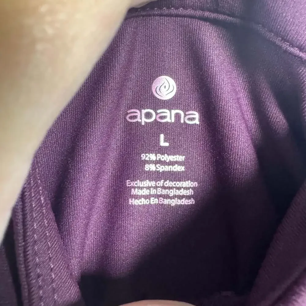 APANA Women's Burgundy Mauve Quarter Zip Pullover Zen Chaser Top Size L - Picture 5 of 7